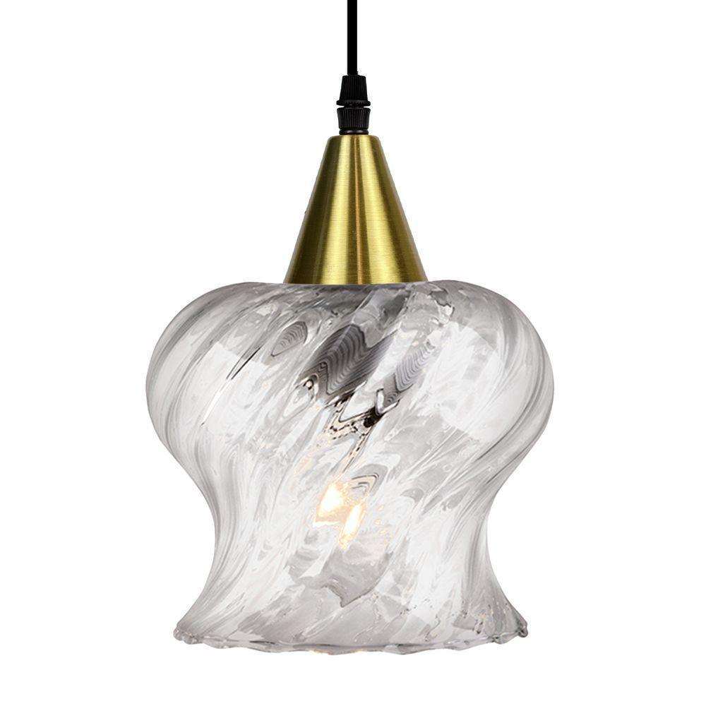 Lustre Pendente Taschibra Aisha Rigato E27 Transparente Bivolt Ouro - 1