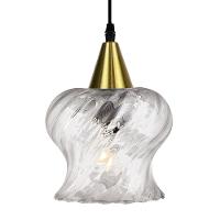Lustre Pendente Taschibra Aisha Rigato E27 Transparente Bivolt Ouro - 1