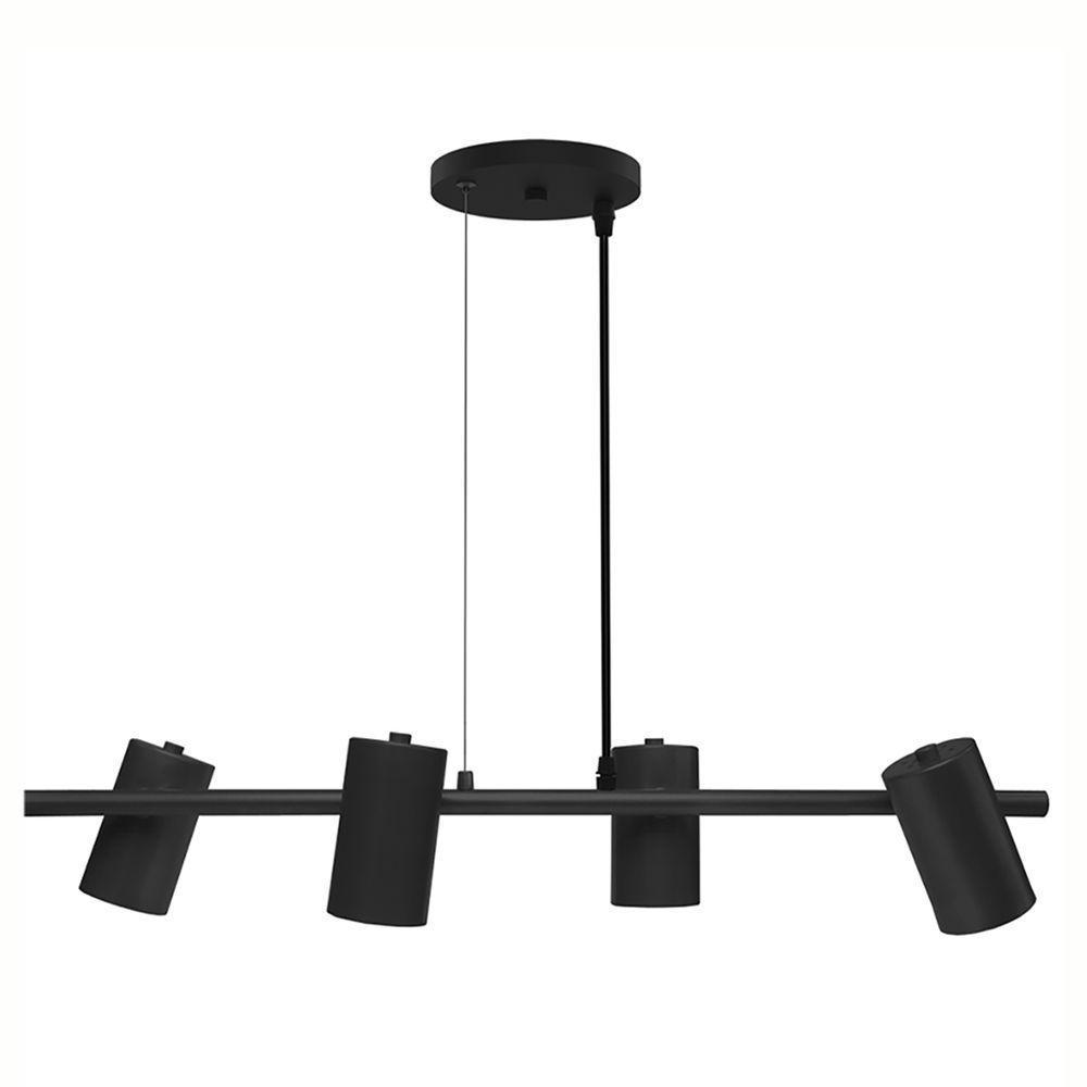 Lustre Pendente Taschibra Foccus Preto Para 4 Lâmpadas Bivolt - 1