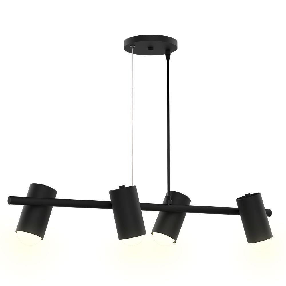 Lustre Pendente Taschibra Foccus Preto Para 4 Lâmpadas Bivolt - 4