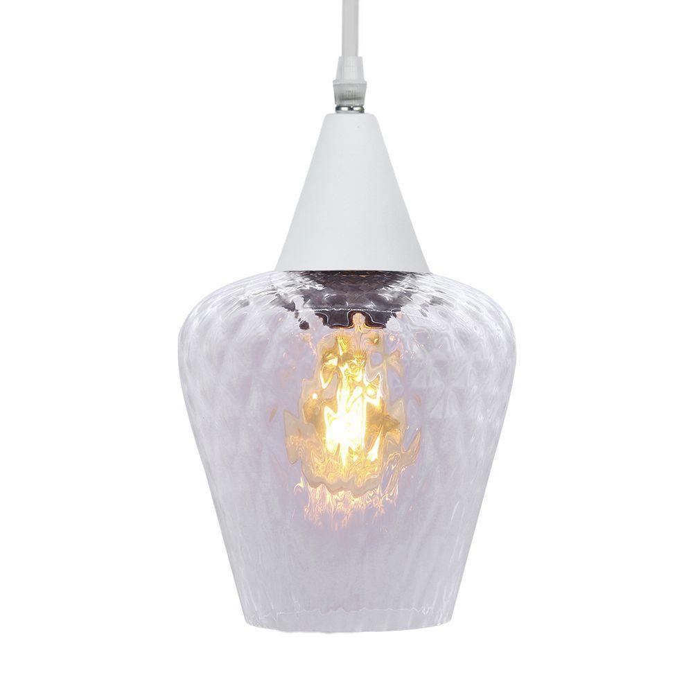 Lustre Pendente Taschibra Monalisa Boreal Transparente E27 Bivolt Branco - 1