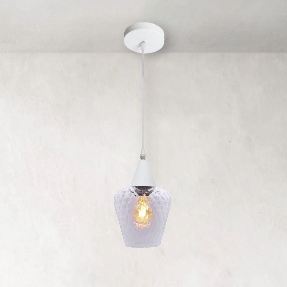 Lustre Pendente Taschibra Monalisa Boreal Transparente E27 Bivolt Branco - 3