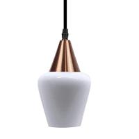 Lustre Pendente Taschibra Monalisa Pp Branco Leitoso E27 Bivolt Cobre - 1