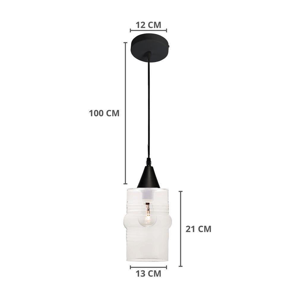 Lustre Pendente Taschibra Ali Liso E27 Transparente Bivolt Ouro - 1