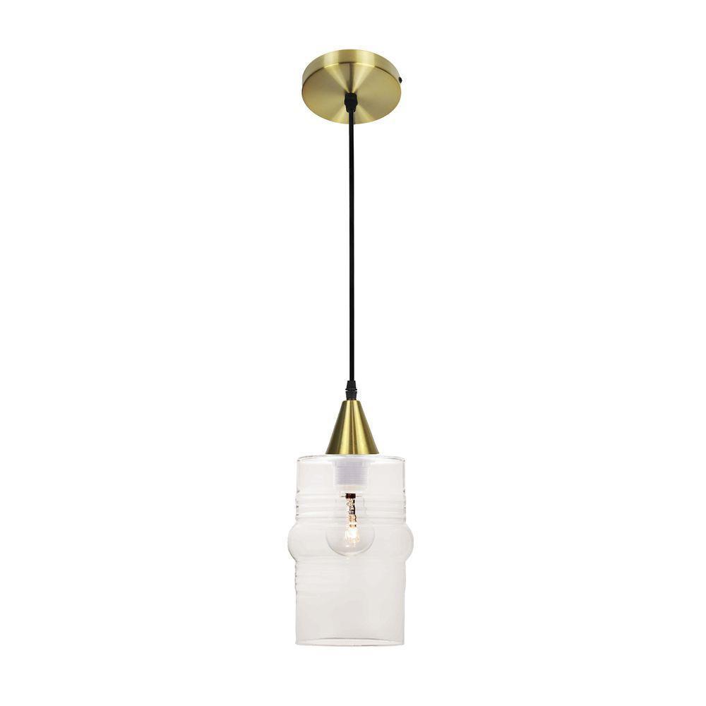 Lustre Pendente Taschibra Ali Liso E27 Transparente Bivolt Ouro - 4