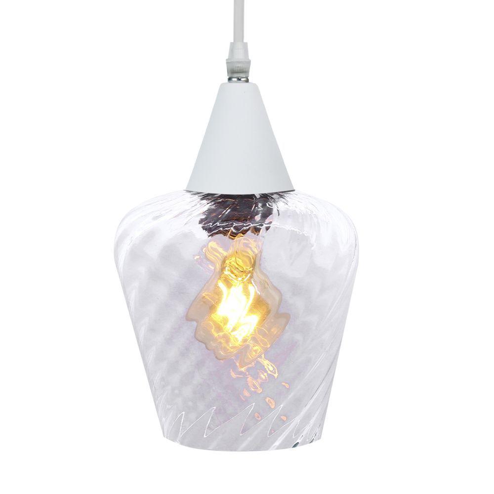 Lustre Pendente Taschibra Monalisa Transparente E27 Bivolt Branco - 3