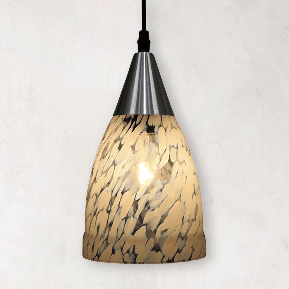 Lustre Pendente Taschibra Vicenza E27 Transparente Leitoso Bivolt Prata - 3