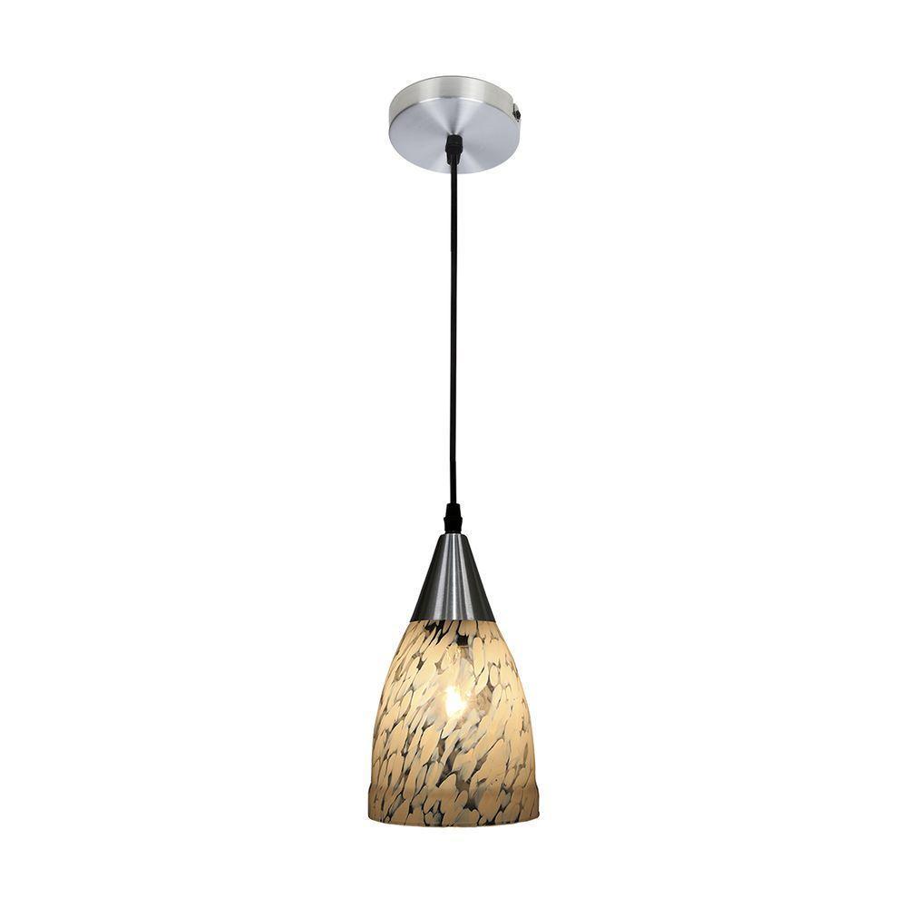 Lustre Pendente Taschibra Vicenza E27 Transparente Leitoso Bivolt Prata - 4