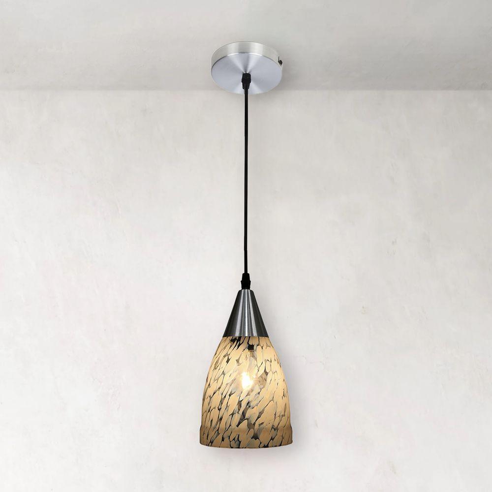Lustre Pendente Taschibra Vicenza E27 Transparente Leitoso Bivolt Prata - 5