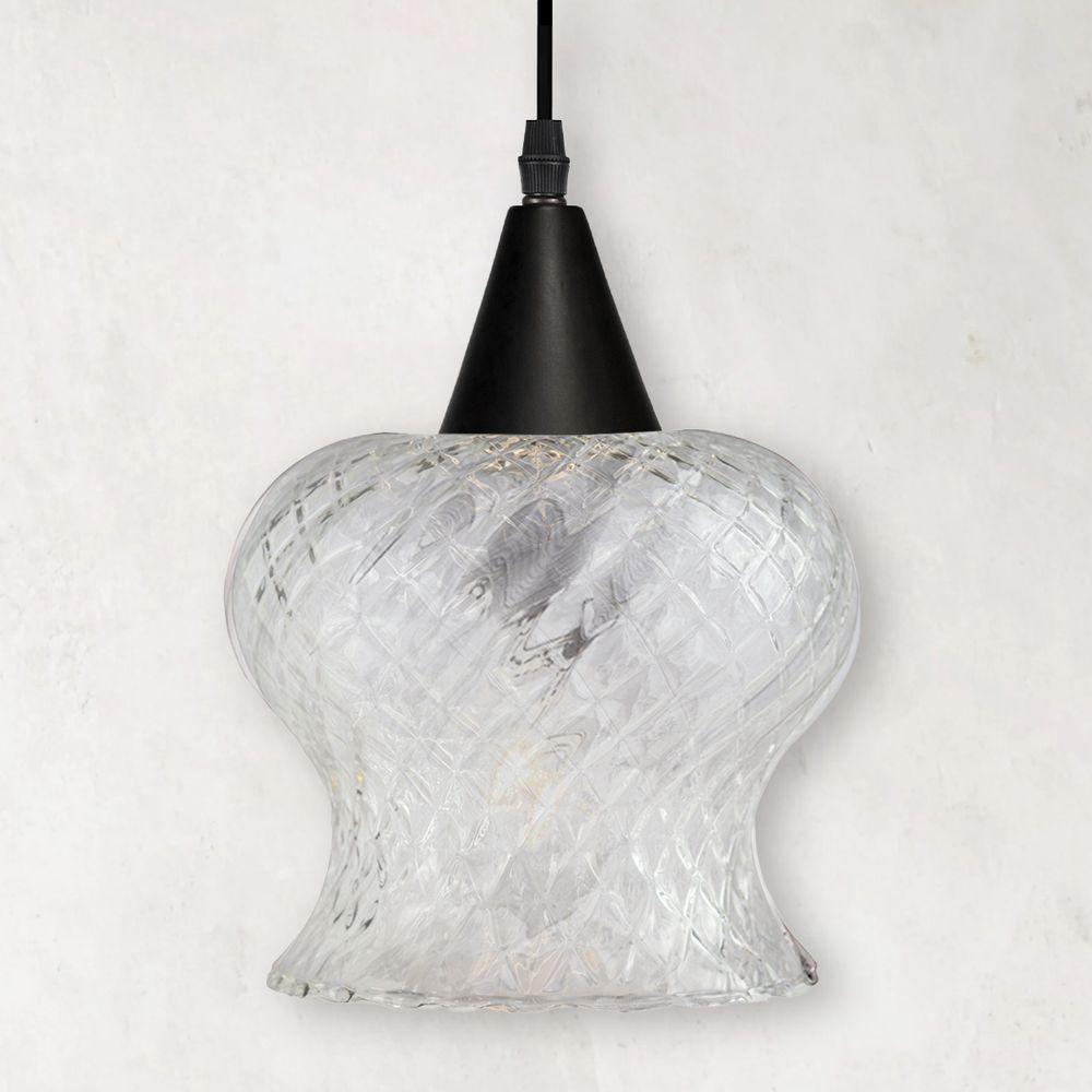 Lustre Pendente Taschibra Aisha Boreal E27 Transparente Bivolt Preto - 3