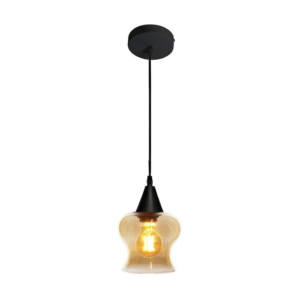 Lustre Pendente Taschibra Aisha Liso E27 Conhaque Bivolt Preto - 1