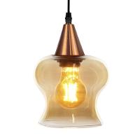 Lustre Pendente Taschibra Aisha Liso E27 Conhaque Bivolt Cobre - 1