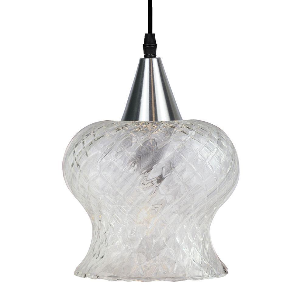 Lustre Pendente Taschibra Aisha Boreal E27 Transparente Bivolt Prata - 1