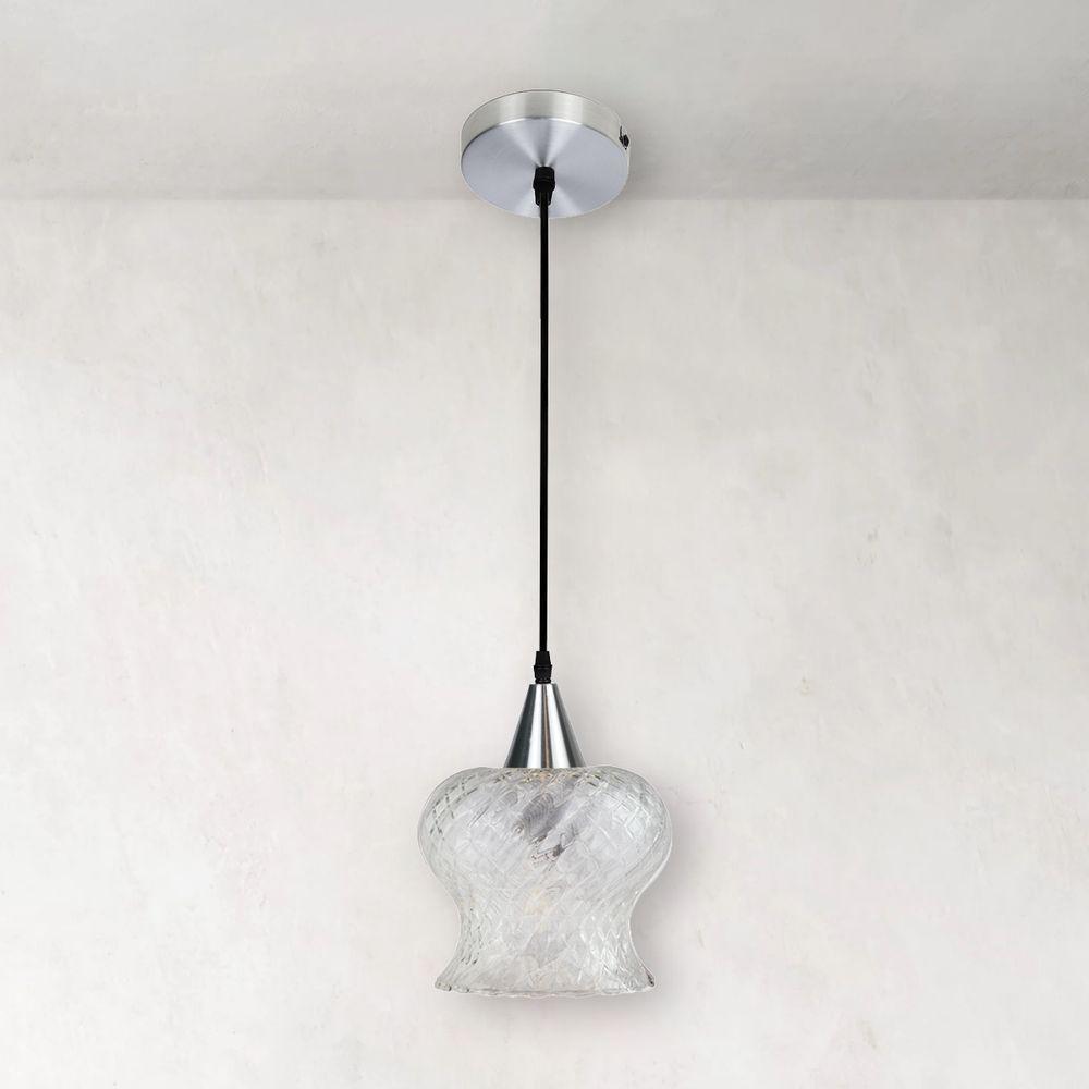 Lustre Pendente Taschibra Aisha Boreal E27 Transparente Bivolt Prata - 4