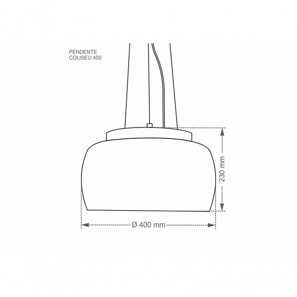 Lustre Pendente Coliseu 400 Conhaque E27 Bivolt Taschibra - 2
