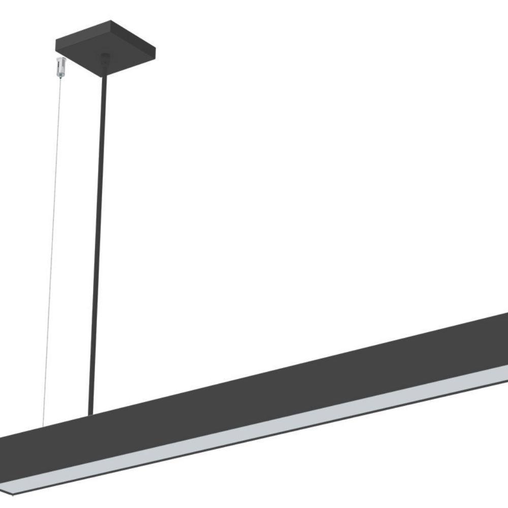 Lustre Pendente Taschibra Vetor Linear Led 35w Bivolt Preta 6500k Luz Fria - 2