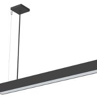 Lustre Pendente Taschibra Vetor Linear Led 35w Bivolt Preta 6500k Luz Fria - 2