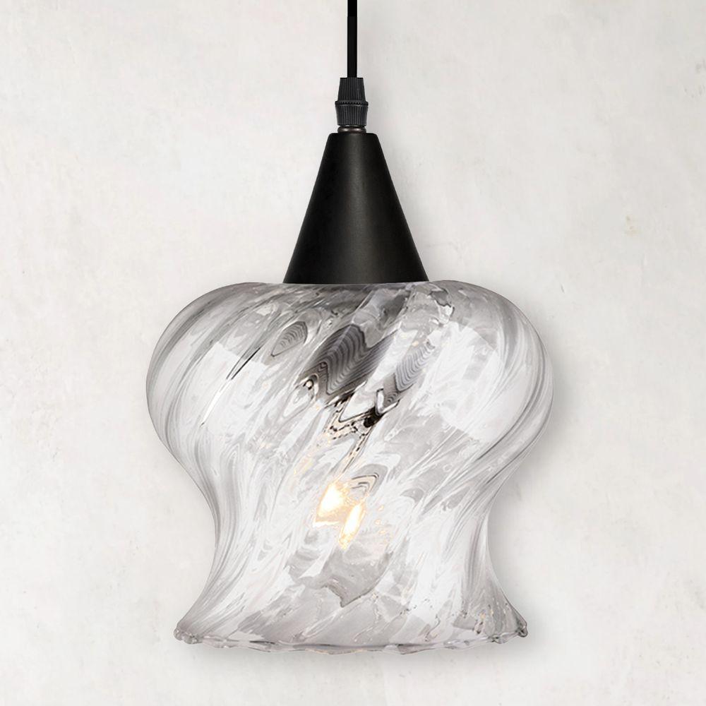 Lustre Pendente Taschibra Aisha Rigato E27 Transparente Bivolt Preto - 2