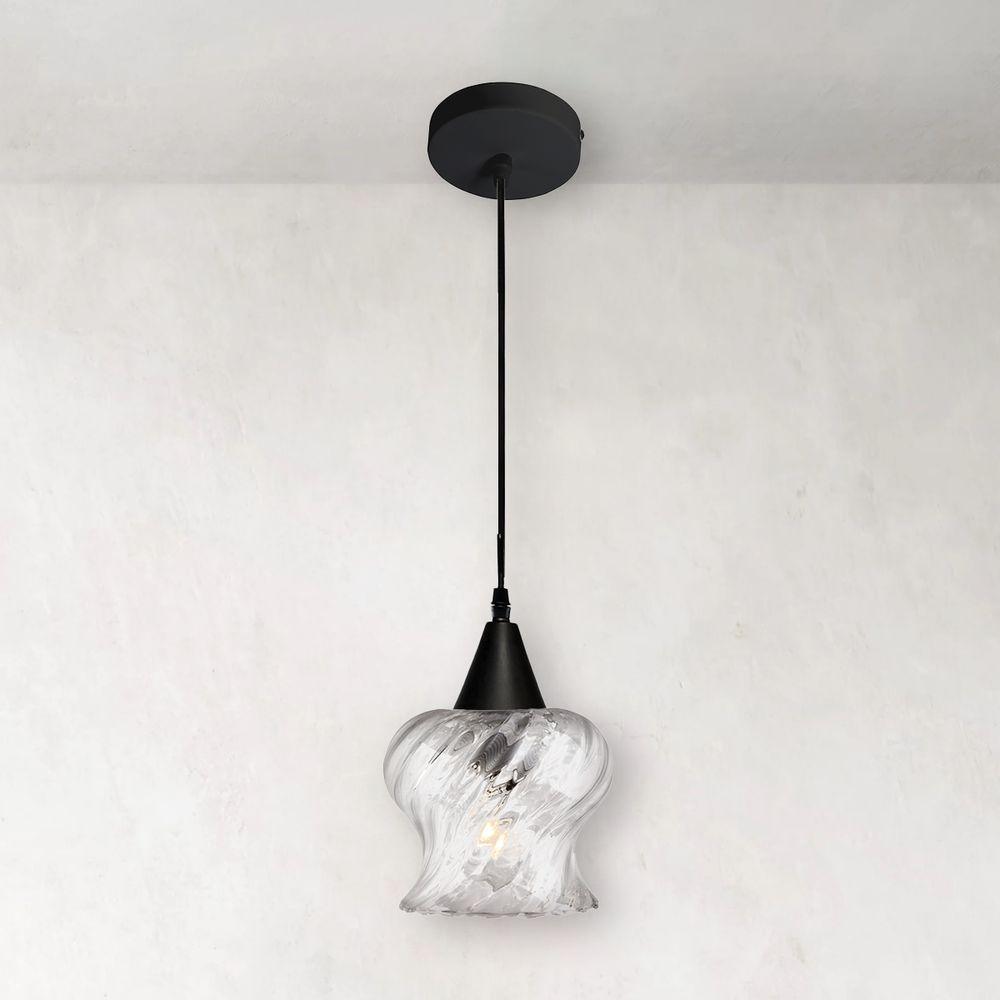 Lustre Pendente Taschibra Aisha Rigato E27 Transparente Bivolt Preto - 4