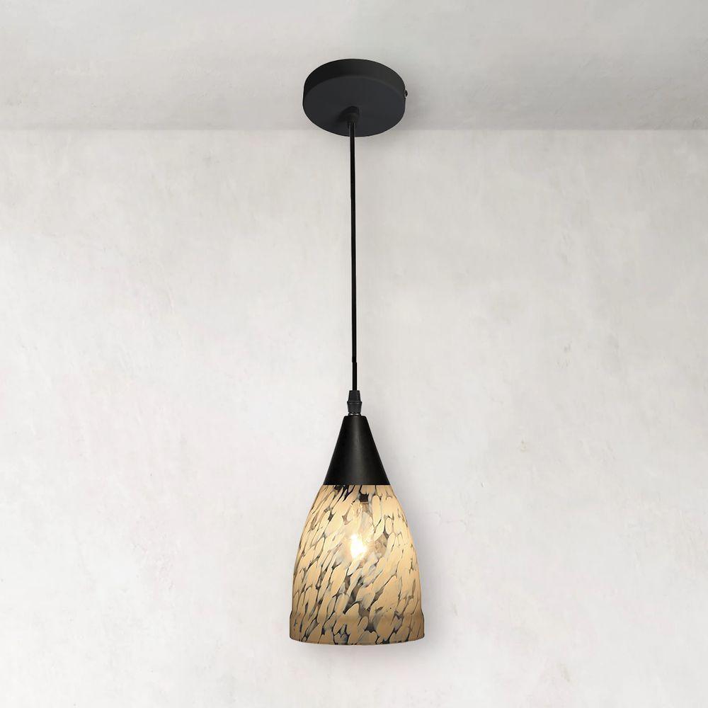 Lustre Pendente Taschibra Vicenza E27 Transparente Leitoso Bivolt Preto - 2