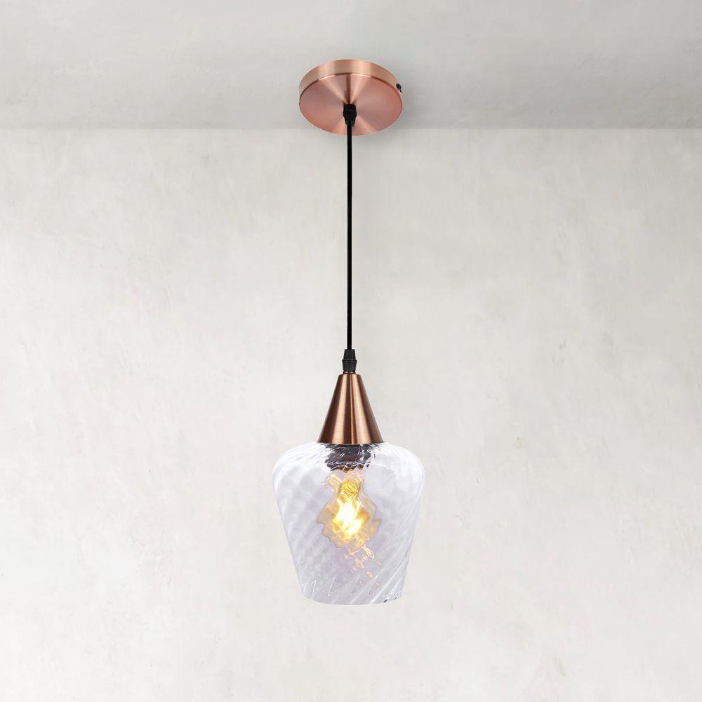 Lustre Pendente Taschibra Monalisa Transparente E27 Bivolt Cobre - 2