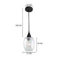 Lustre Pendente Taschibra Badih P Canelado E27 Transparente Bivolt Ouro - 13