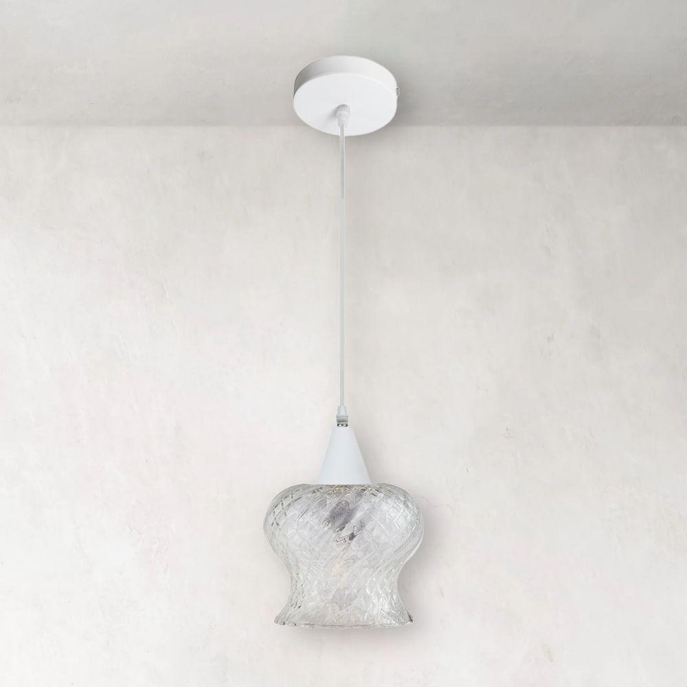 Lustre Pendente Taschibra Aisha Boreal E27 Transparente Bivolt Branco - 2