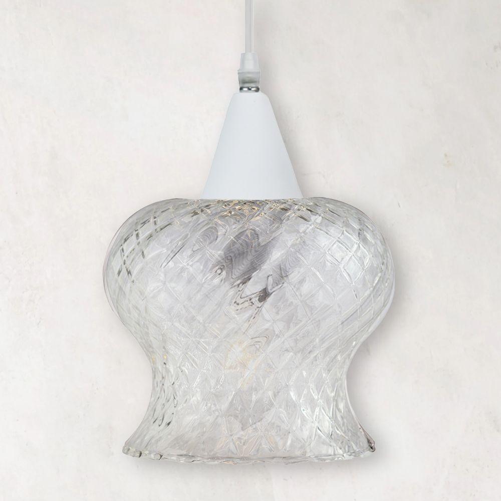 Lustre Pendente Taschibra Aisha Boreal E27 Transparente Bivolt Branco - 3