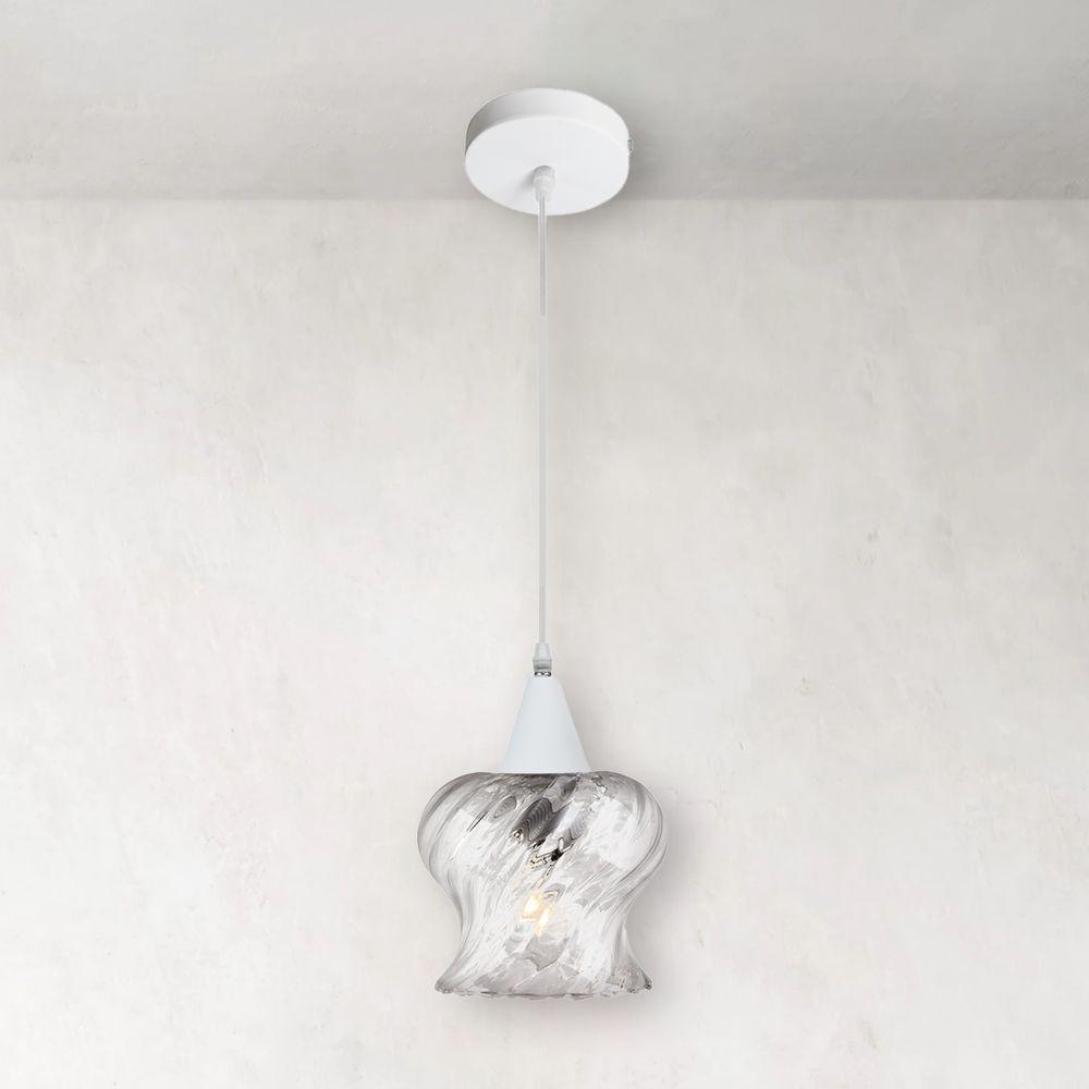 Lustre Pendente Taschibra Aisha Rigato E27 Transparente Bivolt Branco - 5