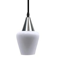 Lustre Pendente Taschibra Monalisa Pp Branco Leitoso E27 Bivolt Prata - 1