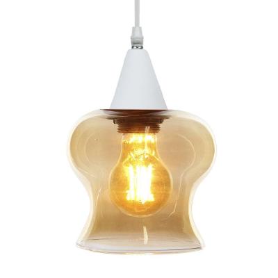 Lustre Pendente Taschibra Aisha Liso E27 Conhaque Bivolt Branco