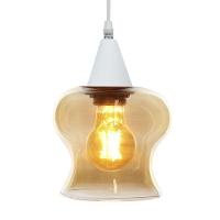 Lustre Pendente Taschibra Aisha Liso E27 Conhaque Bivolt Branco - 1