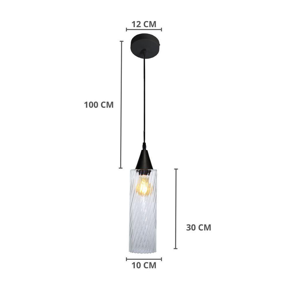 Lustre Pendente Taschibra Anne Rigato E27 Transparente Bivolt Ouro - 4