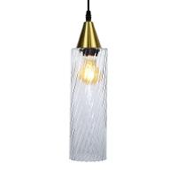 Lustre Pendente Taschibra Anne Rigato E27 Transparente Bivolt Ouro - 5