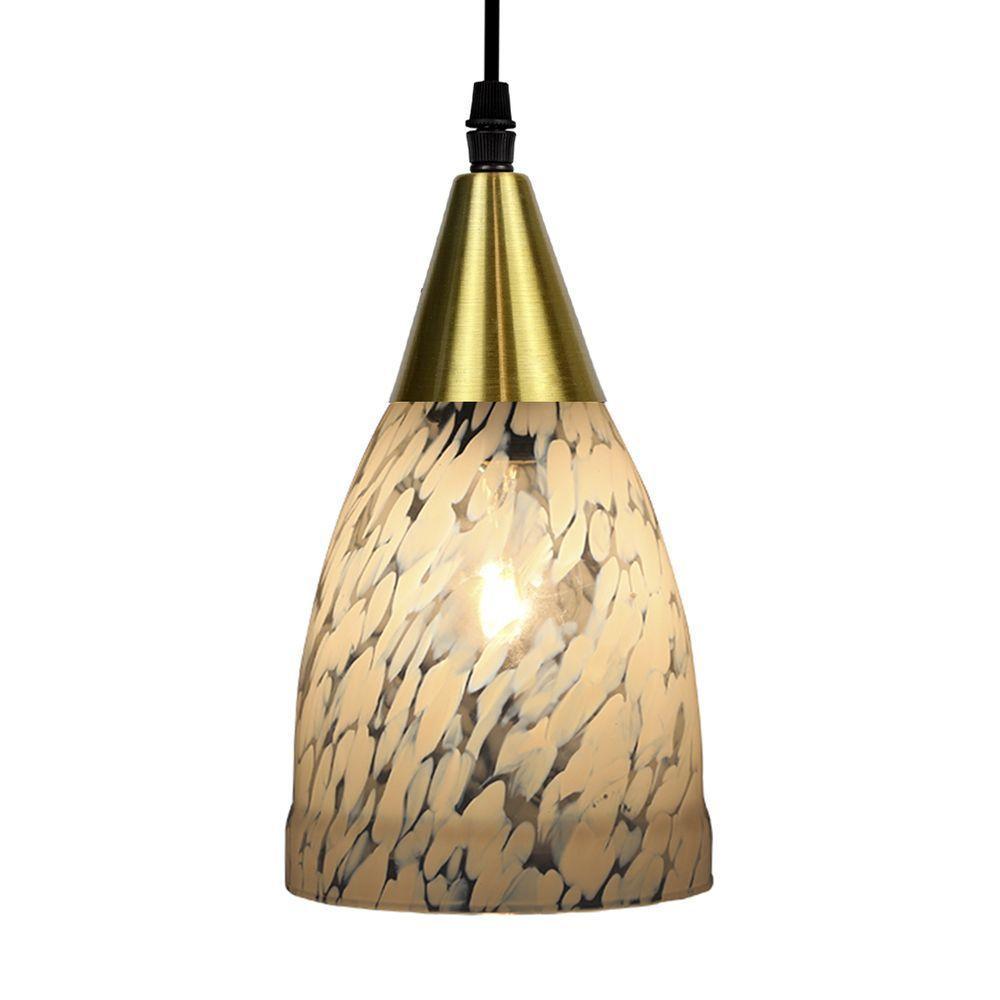 Lustre Pendente Taschibra Vicenza E27 Transparente Leitoso Bivolt Ouro - 1