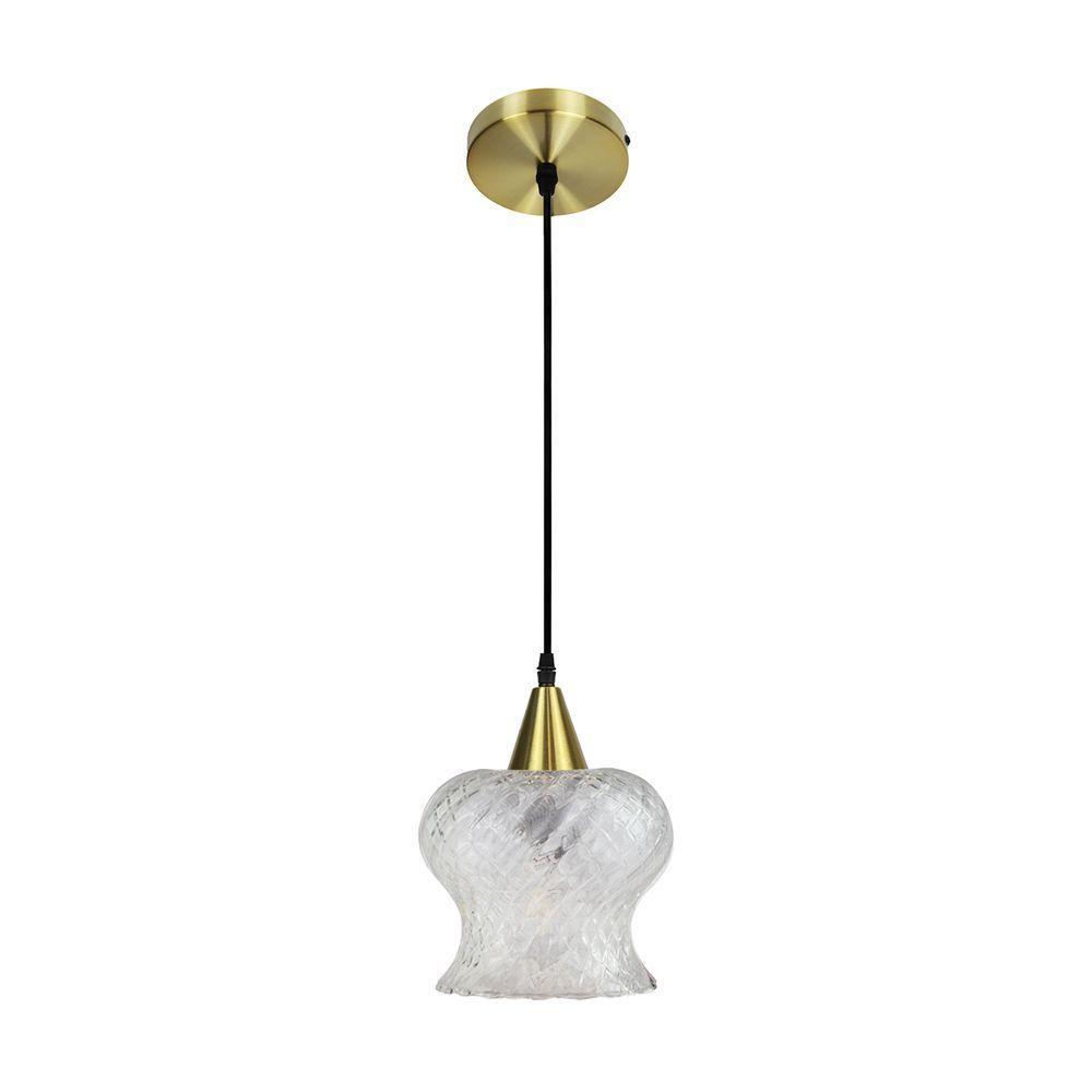 Lustre Pendente Taschibra Aisha Boreal E27 Transparente Bivolt Ouro - 4