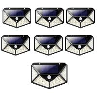 Luminaria Solar 100 Led Sensor Movimento Kit 7 Und Spot - 1