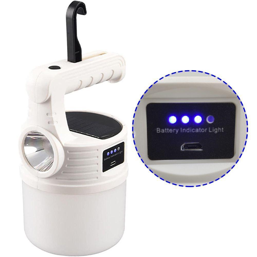 Luminaria Solar Lanterna 2 1 Duplo Led Gancho Pendurar Porta - 1