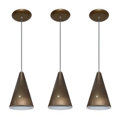 Lustre Pendente Balcão Cozinha Ouro Velho 03 Un