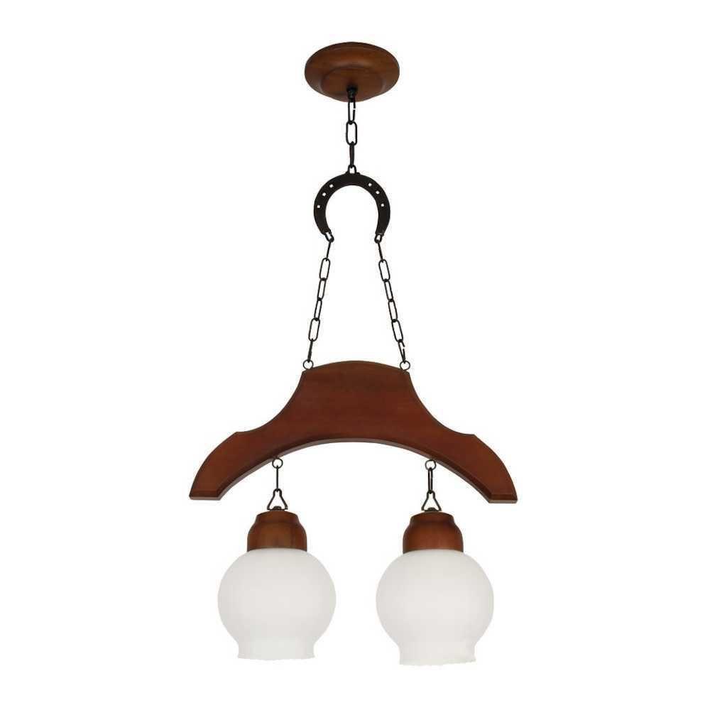 Pendente Sela De Cavalo Envelhecido 2 Lâmpadas 932E - 1