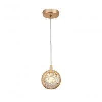 Pendente 12Cm E Cabo 1Mt Metal Dourado E Cristal Led Integrado 6W 3000K Bivolt Sindora Única Único - 1