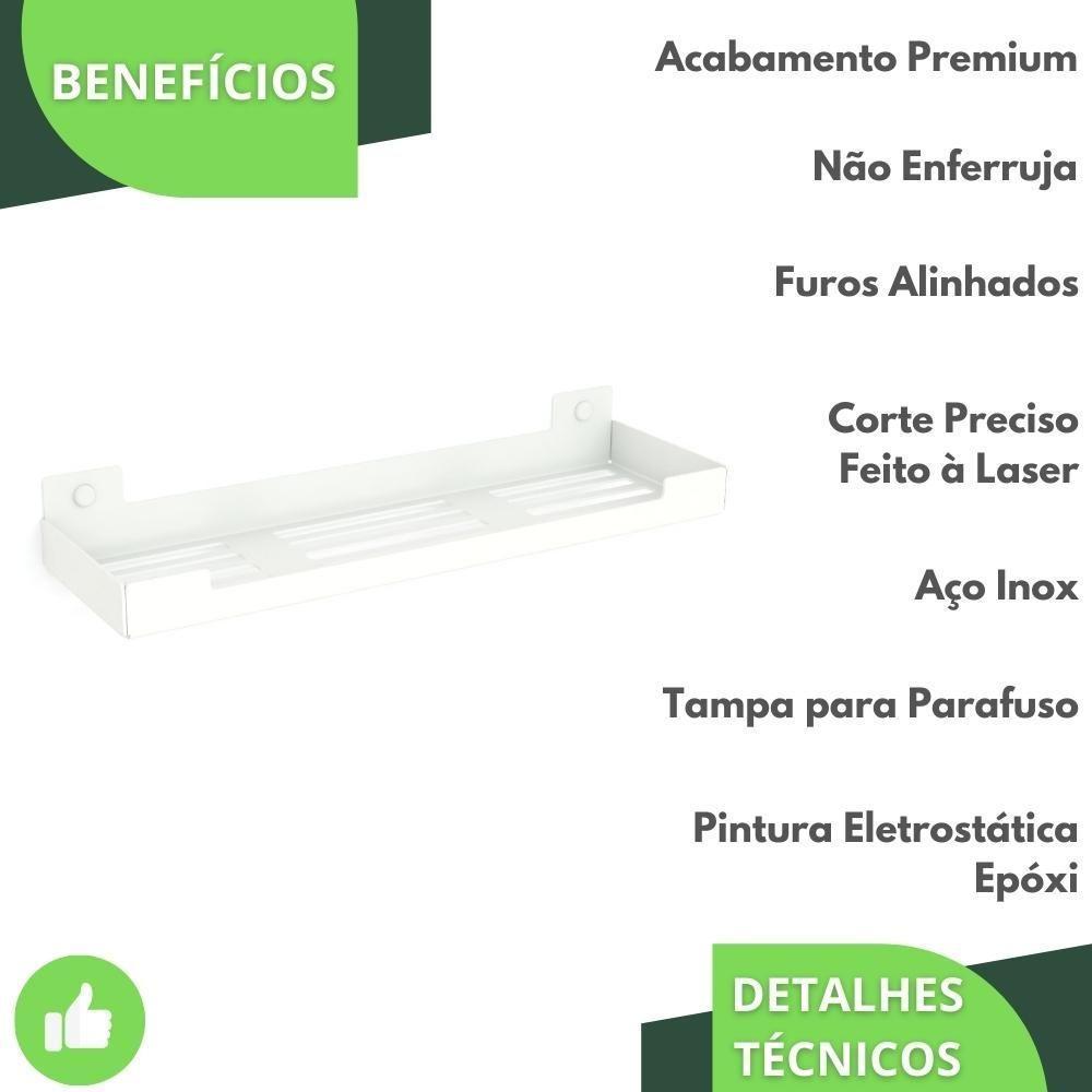 Porta Shampoo Suporte Organizador Banheiro Branco Elg - 5
