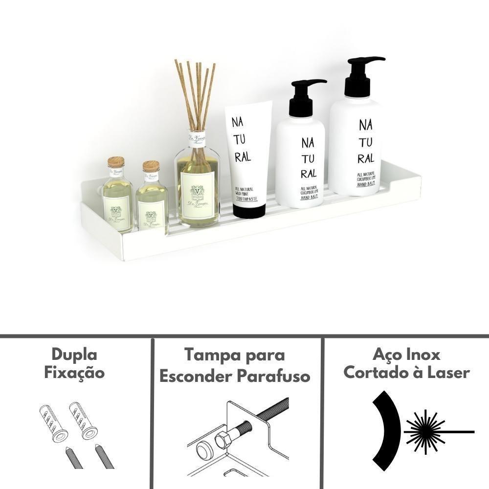 Porta Shampoo Suporte Organizador Banheiro Branco Elg - 6