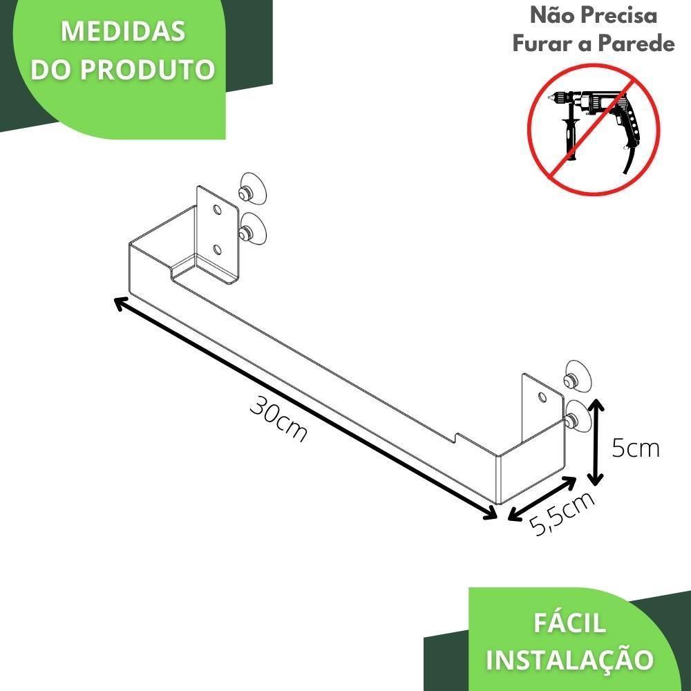 Porta Toalha Rosto Ventosa Suporte Banheiro Branco Elg - 5