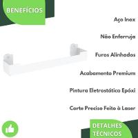 Porta Toalha Rosto Ventosa Suporte Banheiro Branco Elg - 7