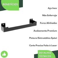 Porta Toalha Rosto Ventosa Suporte Banheiro Preto Elg