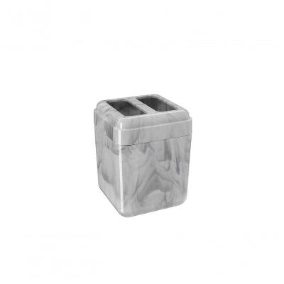 Porta-escova Cube 8,5 X 8,5 X 10,5 Cm Mármore Branco Coza