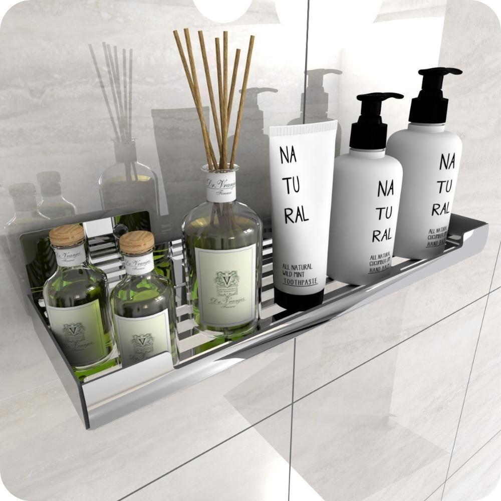 Porta Shampoo Com Ventosa Suporte Banheiro Inox Elg - 1