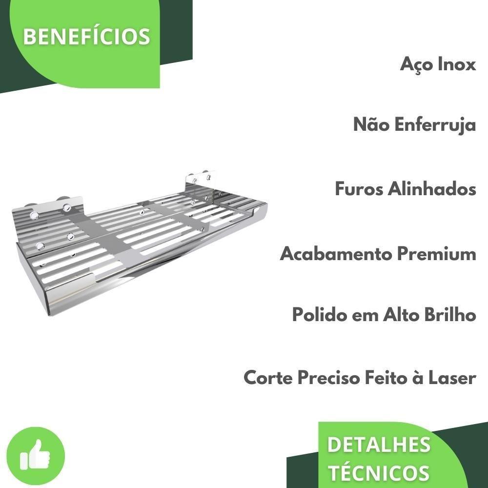 Porta Shampoo Com Ventosa Suporte Banheiro Inox Elg - 4