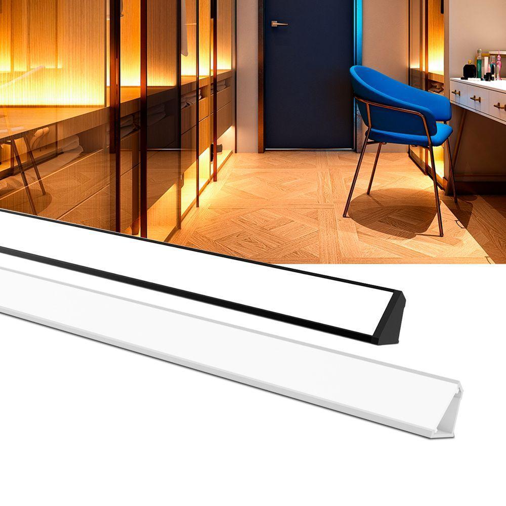 Perfil De Sobrepor Taschibra Para Fita De Led Vertex L15 Com 3 Metros Preto - 5